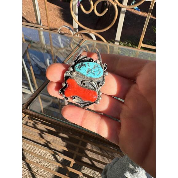 Artisan Sterling Silver Navajo Bracelet Genuine 1940’s Vintage - Picture 7 of 10